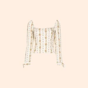 Reformation Ariana Top Floral Print Blouse
